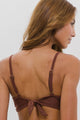 Top Biquíni Transpassado com Bojo Marrom