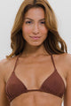 Biquíni Cortininha e Calcinha de Amarrar Marrom