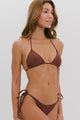 Biquíni Cortininha e Calcinha de Amarrar Marrom