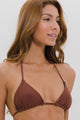 Top Biquíni Cortininha com Bojo Marrom