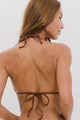 Top Biquíni Cortininha com Bojo Marrom
