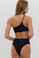 Biquíni Ombro Só e Calcinha Hot Pants Preto