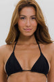 Top Biquíni Cortininha com Bojo Preto