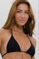 Top Biquíni Cortininha com Bojo Preto