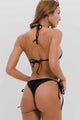 Top Biquíni Cortininha com Bojo Preto