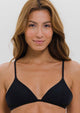 Top Biquíni Cortininha Fixa com Bojo Preto