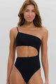 Maiô Ombro Só Recorte Lateral Preto