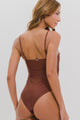 Maiô Decote Quadrado Alcinha Marrom