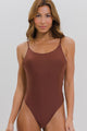 Maiô Alcinha Básico Cavado Marrom