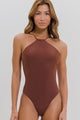 Maiô Frente Única com Bojo Marrom