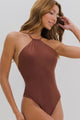 Maiô Frente Única com Bojo Marrom