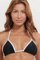 Biquíni Cortininha e Calcinha de Amarrar Preto com Viés Branco