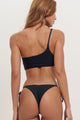 Biquíni Ombro Só com Calcinha de Amarrar Crochê Preto