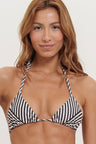Top Biquíni Cortininha Listrado P&B