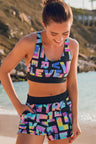 Short com Bolso e Fenda Estampa DNA