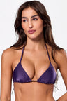 Top Biquíni Cortininha com Bojo Roxo