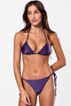 Top Cortininha e Calcinha Biquini de Amarrar Roxo