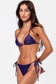 Top Cortininha e Calcinha Biquini de Amarrar Roxo