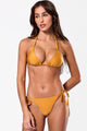 Top Cortininha e Calcinha Biquini de Amarrar Amarelo