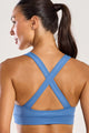 Conjunto Top Cruzado e Bermuda Bolso Cós Azul Claro