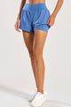 Short Duplo com Bolso Interno Azul Claro