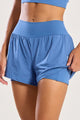Short Duplo com Bolso Interno Azul Claro
