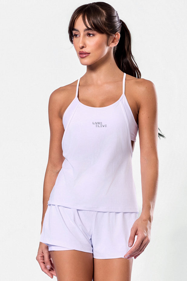 Conjunto Regata com Top e Short Duplo Bolso Branco