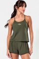 Conjunto Regata com Top e Short Duplo Bolso Verde Militar