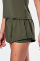 Short Duplo com Bolso Interno Verde Militar