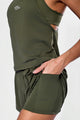 Short Duplo com Bolso Interno Verde Militar