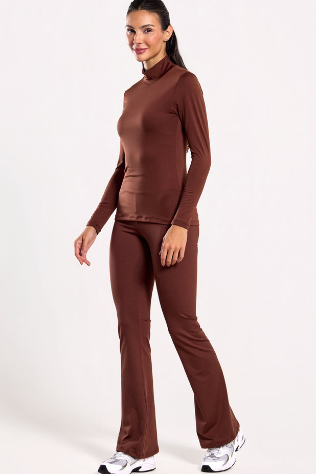 Conjunto Térmico Flanelado Flare Marrom