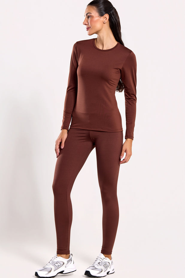 Conjunto Térmico Flanelado Marrom