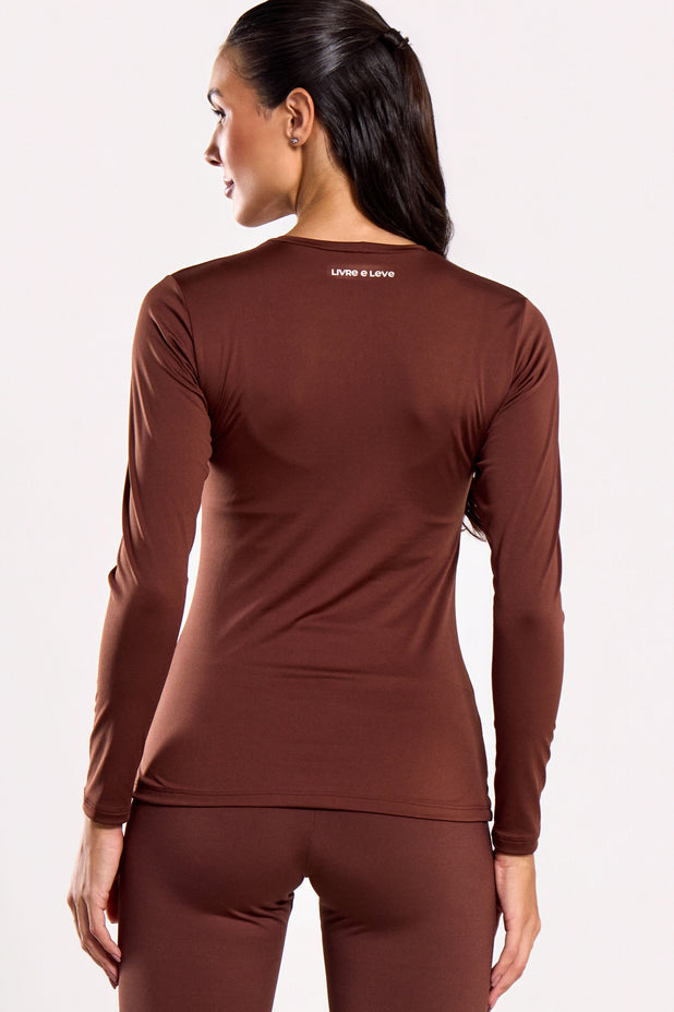 Blusa Manga Longa Térmica Marrom