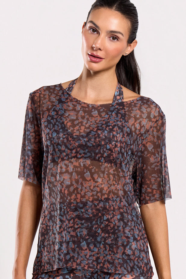 Blusa de Tule Estampada Fluir