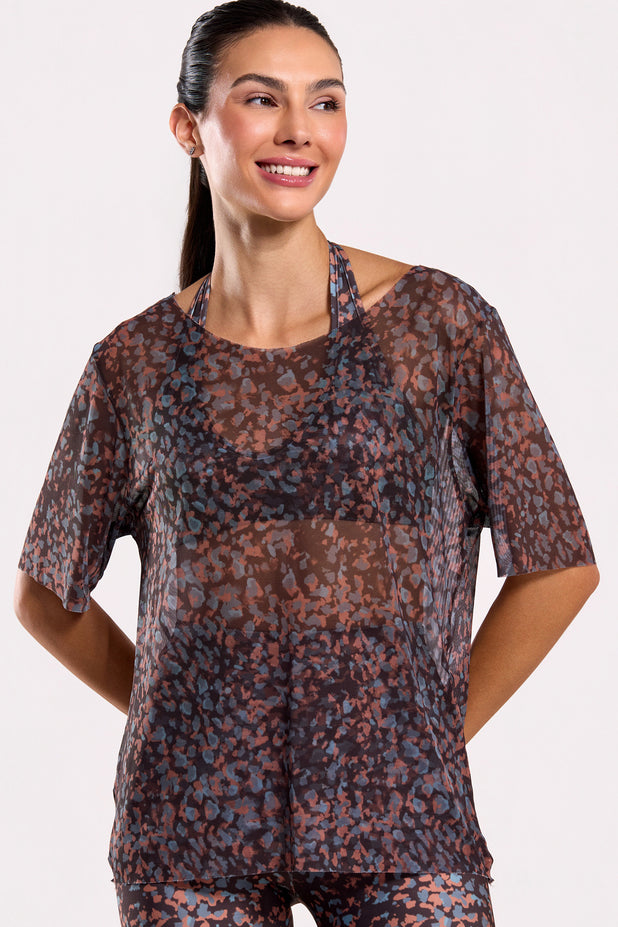 Blusa de Tule Estampada Fluir
