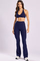 Calça Flare Canelada Azul