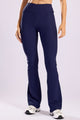 Calça Flare Canelada Azul