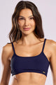 Conjunto Fitness Canelado Top Alcinha e Bermuda Azul