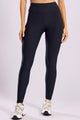 Legging de Poliamida Canelada Preta