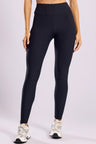 Legging de Poliamida Canelada Preta