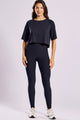 Cropped Alongado de Poliamida Preto