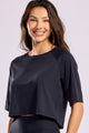 Cropped Alongado de Poliamida Preto