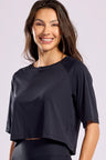 Cropped Alongado de Poliamida Preto