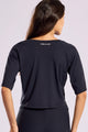 Cropped Alongado de Poliamida Preto