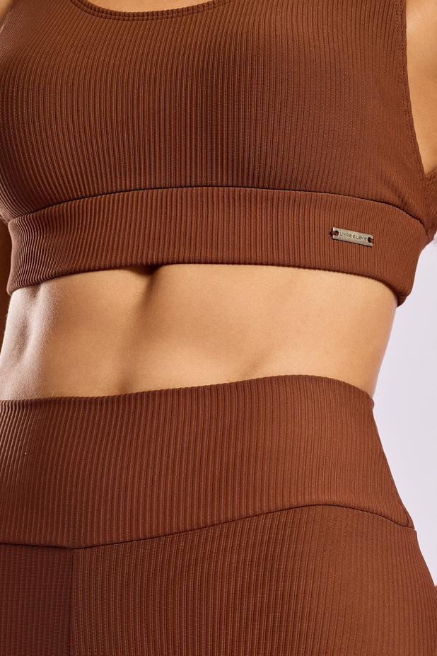 Legging Básica Canelada Marrom