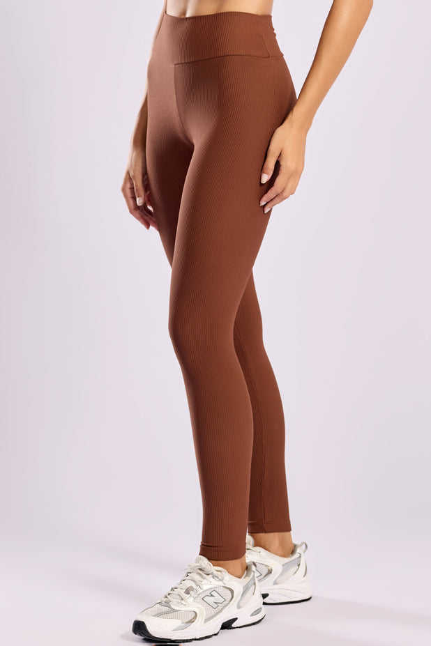 Legging Básica Canelada Marrom