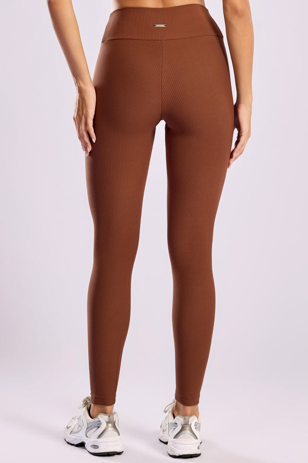 Legging Básica Canelada Marrom