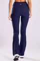 Calça Flare Canelada Azul
