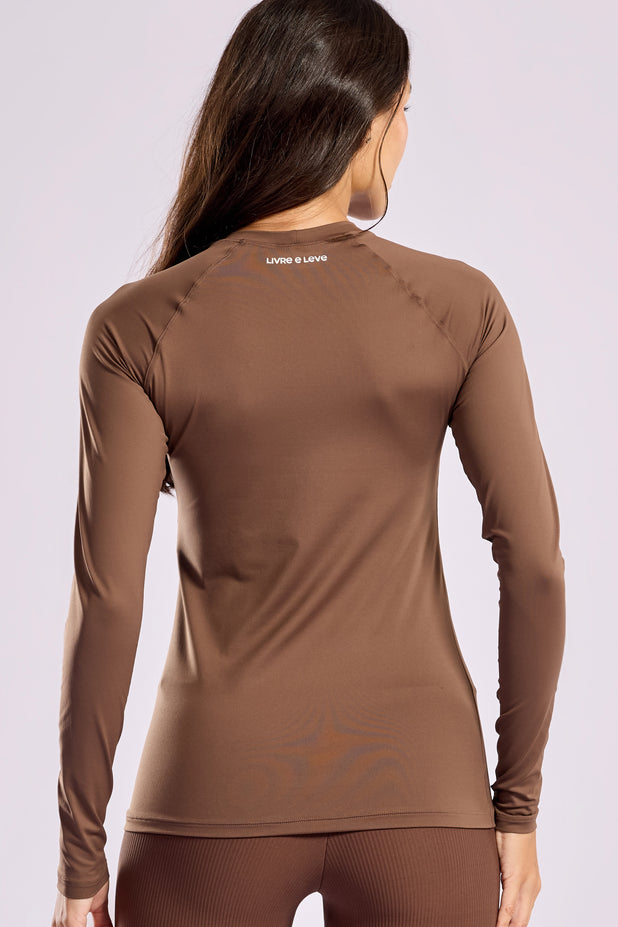 Blusa Proteção UV Marrom