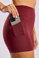 Short de Poliamida com Bolso Lateral Vinho